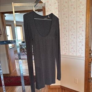 Caslon Fitted Gray Long Sleeve Top